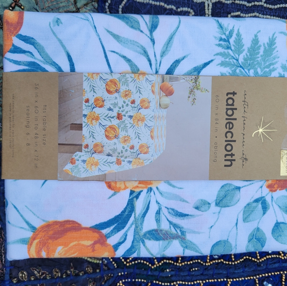 Autumn pumpkin large tablecloth